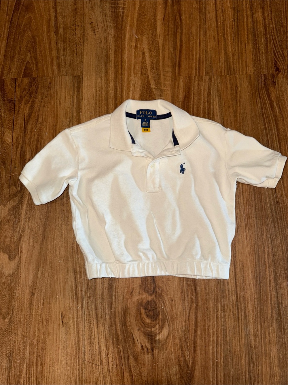 Stretch Mesh Boxy Polo Shirt Polo Ralph Lauren 5 Girls/ Kids